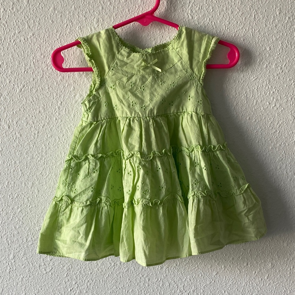 George Light Lime Eyelet Tiered Dress for Girls